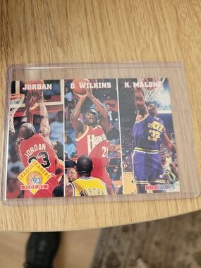NBA Hoops 1993 League Leaders Trading Card - Jordan, Wilkins, Malone